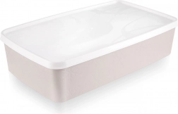 Műanyag ételtartó doboz fedéllel, 2 l, bézs