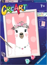 CreArt számok szerinti festés – láma, semmi dráma 18 × 24 cm