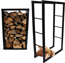 BITUXX kandalló-fatartó, fém loft, 60 × 25 × 100 cm, fekete