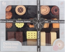 Gyerek műanyag ételkészlet – ostya, keksz, csokoládé és gofri