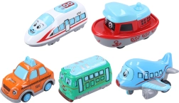 Fém közlekedési eszköz 6 cm, felhúzós (pull-back)