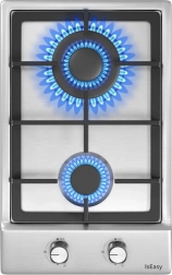 Kétszekciós IsEasy gázfőzőlap rozsdamentes acélból