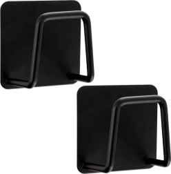 Öntapadós fekete akasztók 4,8 × 4,8 cm, 2 darabos készlet