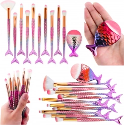 11 darabos sellőfarkú szivárványos smink ecsetkészlet