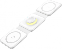 Essager 3 az 1-ben 15W fehér mágneses vezeték nélküli töltő
