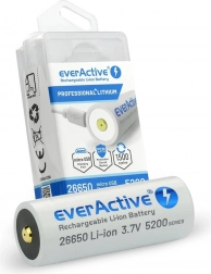 everActive 26650 3,7V Li-ion 5200 mAh akkumulátor micro USB-vel