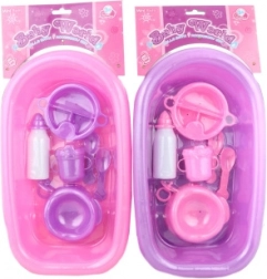 Műanyag babakád kiegészítő készlettel