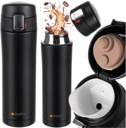 RUHHY termosz bögre 440 ml, biztosítékkal, fekete