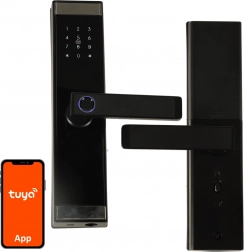 Elektronikus okos ajtózár billentyűzettel, ujjlenyomat-olvasóval és Bluetooth-szal