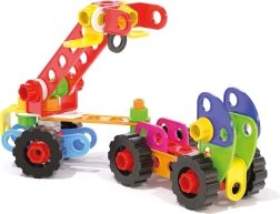 Quercetti építőkészlet Tecno Jumbo Toolbox – hordozható bőrönd 84 darabbal