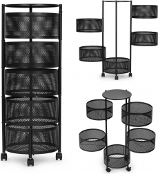 Konyhai polcos rendező forgatható polcokkal, 5 szint, fém, ModernHome