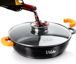 Mély gránit serpenyő üvegfedővel TERRUNA AROMA 24 cm, 2,1 l