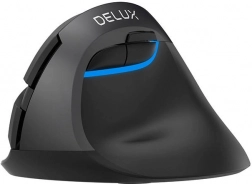 Vezeték nélküli vertikális egér DELUX M618 Mini DB, Bluetooth + 2,4 GHz, 2400 DPI (fekete)