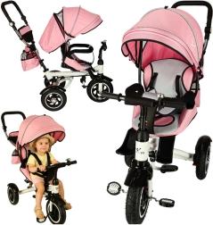 Trikolka Trike Fix V3 3 az 1-ben 360°-ban forgatható üléssel és szabadonfutóval – Rózsaszín
