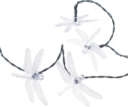 Napenergiás kerti szitakötő fényfüzér 6,5 m, 30 LED, multiszín