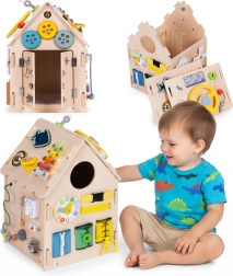 Fa Montessori XXL foglalkoztató házikó 30 az 1-ben ECOTOYS