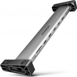 Axagon HMC-10HLS USB-C hub 9 az 1-ben HDMI 4K/60 Hz, GLAN, kártyaolvasó és PD 100 W