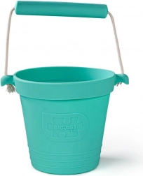 BIGJIGS TOYS szilikon strandvödör – türkiz