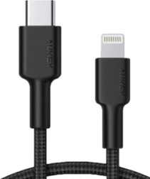Lightning kábel USB-C 1,2m nylon fonatú fekete