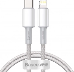 Baseus fonott USB‑C – Lightning kábel 20 W PD, 1 m, fehér
