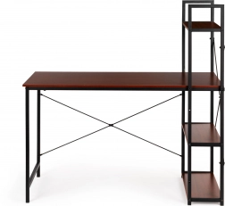 Fa számítógép-asztal loft polcokkal