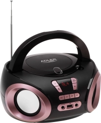 Hordozható boombox CD/MP3-mal és FM rádióval, Adler AD 1181, fekete-réz