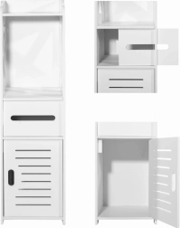 Fehér fürdőszobai szekrény 80 cm polcokkal