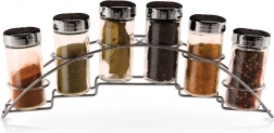 Fűszertartó állvány üveg tárolókkal, 7 részes szett