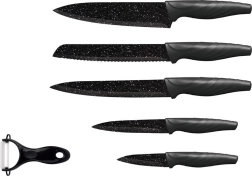 TORO 5 darabos konyhakés-készlet márvány hatású tapadásmentes felülettel + kerámia hámozó