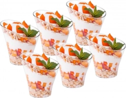 Műanyag desszert- és falatka poharak 180 ml, 6 db