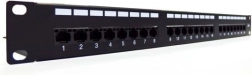 Patch panel 19" 24 porttal, kategória 6, U/UTP típus