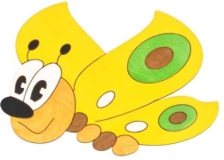 Közepes fa dekoráció sárga pillangó