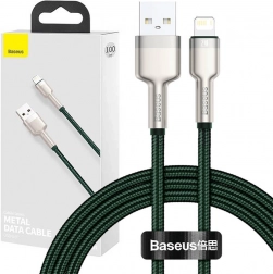 USB kábel Lightning BASEUS Cafule 1 m, 2,4 A – zöld