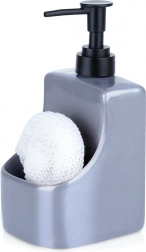 Kerámia mosogatószer-adagoló szivacstartóval, szürke 400 ml