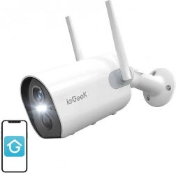 Vezeték nélküli kültéri Wi‑Fi kamera ieGeek ZS‑GX2S fehér 2K, 5200 mAh akkumulátor