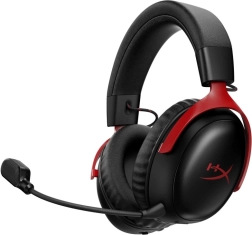HyperX Cloud III S vezeték nélküli gamer fejhallgató fekete–piros