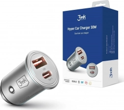 30 W-os autós töltő USB‑C és USB‑A porttal, PD és QC támogatással