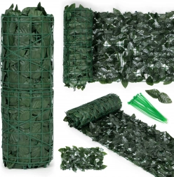 Mű élősövény 300 × 50 cm, sötétzöld erkélytakarással, álcázó hatással