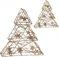 Arany színben világító karácsonyfa 29 cm, 14 LED időzítővel