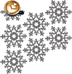 Szürke filc poháralátétek 13,5 cm, 6 db