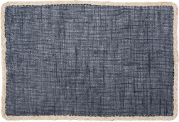 Téglalap alakú asztali alátét 45 × 30 cm, sötétkék bézs szegéllyel