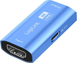 HDMI ismétlő 8K/60Hz, HDCP 2.3, kék alumínium