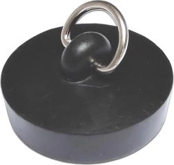 46 mm-es gumi lefolyódugó félkarikával, fekete