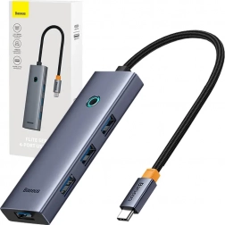 Baseus UltraJoy USB‑C elosztó 4× USB 3.0 (kozmikusszürke)
