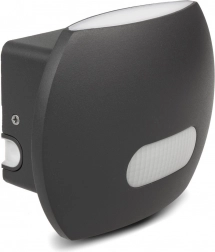 falra szerelhető LED lámpatest PIR érzékelővel 20 W 1600 lm IP65 4000 K szürke