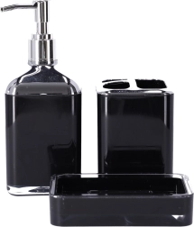 BERRETTI 3 részes fürdőszobai készlet, fekete + króm