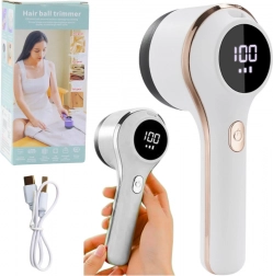 Elektromos szöszeltávolító textíliákhoz LED kijelzővel, 3 sebességgel – fehér