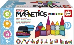 Educa mágneses építőjáték Magnetics tokban, 18 darab