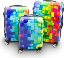 XL, L és M méretű polikarbonát bőröndszett teleszkópos fogantyúval és számzárral