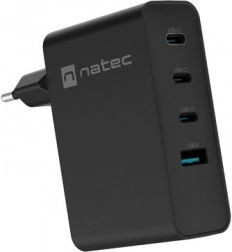 Hálózati töltő Natec Ribera GaN 3xUSB-C + 1x USB-A 100W fekete